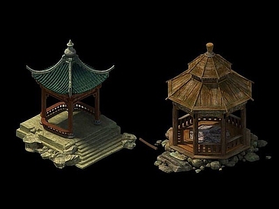 现代办公大厅 游戏场景凉亭