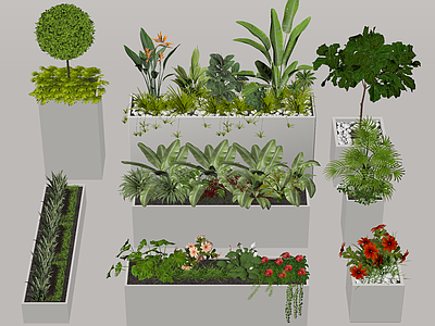 盆栽 植物组合花箱 外摆绿植花箱 植物堆