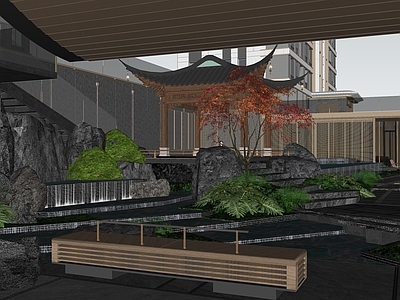 中式新中式商业景观 福州建发住宅 建发示范区