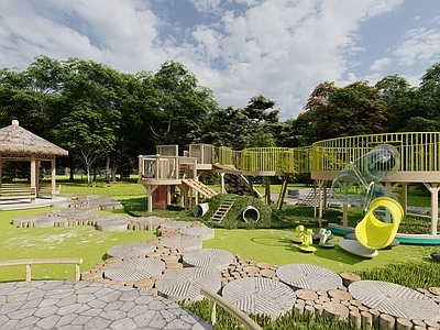 现代儿童游乐区 森林儿童游乐园