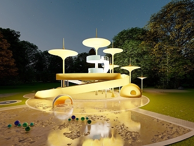 现代儿童游乐区 沙漠风格儿童乐园