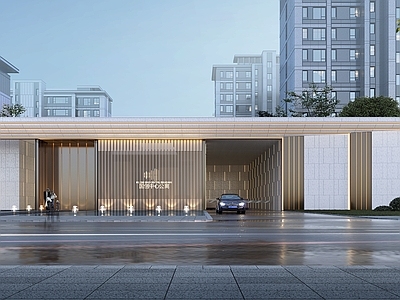 现代新中式多层住宅 示范区 售楼处 小区出入口 社区大堂 庭院式归家
