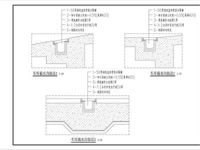 建筑综合节点 车库截水沟做法 施工图
