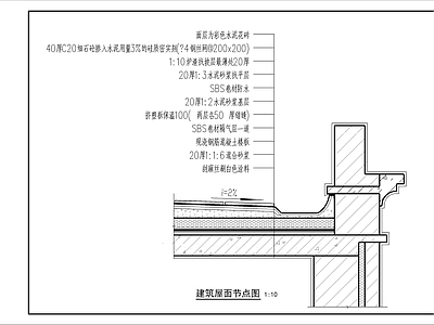 现代屋顶 建筑屋面节点图 施工图