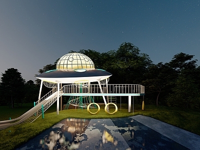 现代儿童游乐区 飞碟儿童活动设施