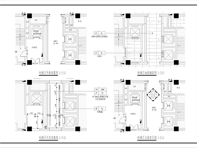 现代其他工装空间 小区电梯 施工图