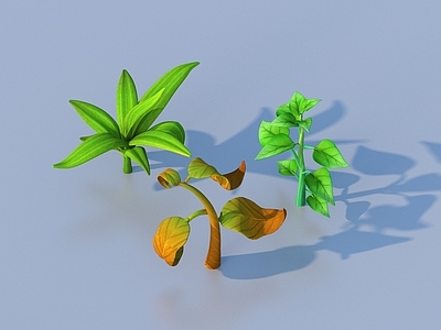 花草组合 卡通 植物 灌木