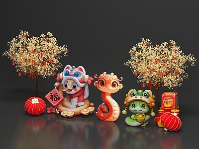 新中式美陈 蛇年美陈 蛇年吉祥物 新年美陈