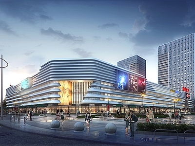 现代轻奢商场建筑 万达广场 商业综合体 万象汇 商场