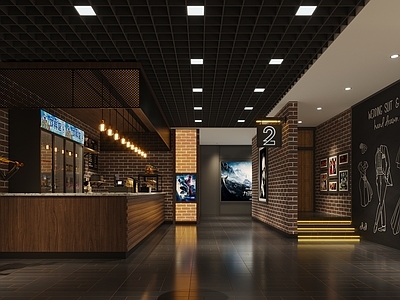 复古工业电影院 复古影院 复古影院过道 复古影院前台 影院便利店 复古便利店