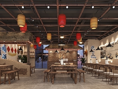 现代火锅店 烧烤 火锅 串串 怀旧 工业风