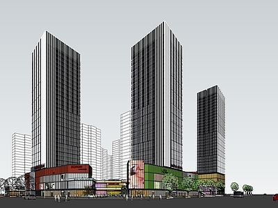 现代轻奢商场建筑 商业广场 商业综合体 商业街 城市综合体