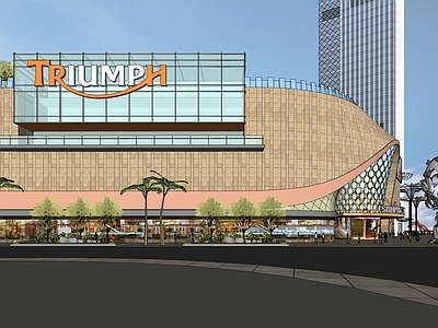 现代极简商场建筑 商业 商业外摆 变形金刚 商场 购物中心