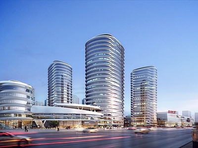 现代轻奢商场建筑 城市综合体 商业综合体 商业中心 产业办公园区 塔楼