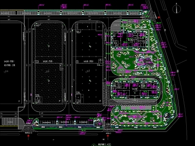 厂房景观 现代厂区景观绿化 绿 施工图 厂房景观