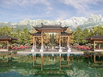 现代新中式牌坊牌楼 牌坊 大门 入口大门