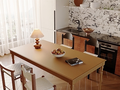 侘寂中古茶餐厅 侘寂风餐厅 餐边柜 餐桌椅