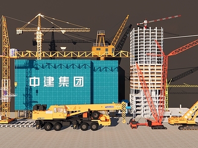 塔吊 塔吊 起重机吊车龙门吊 建筑工地机械设备 塔吊工地建筑机械 工程车工程设备