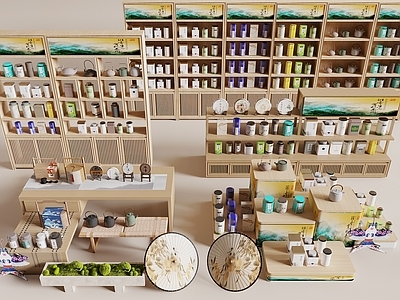 茶具 茶叶 茶壶 茶柜 文创展台 文创货架