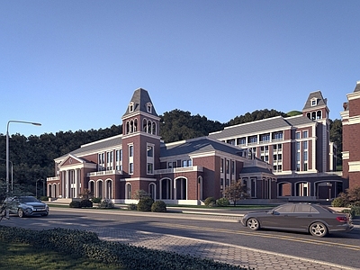 简欧学校外观 现代简欧学校
