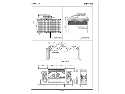 现代新中式廊架 风雨连廊 钢结构廊架 木廊架 文化长廊 连廊 施工图