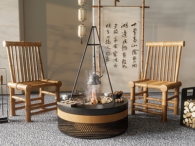 茶具 茶炉 围炉煮茶 火炉 茶壶 茶杯