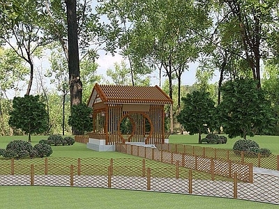 现代其他景观小品 仿古亭