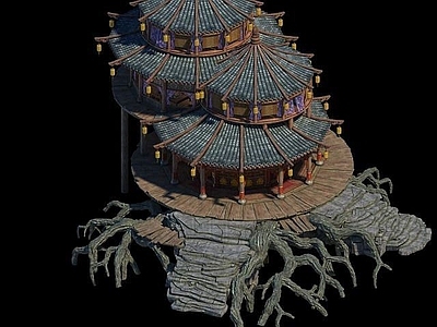 现代办公大厅 游戏场景房子建筑
