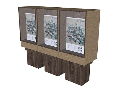 展柜 玻璃柜 新中式玻璃展柜