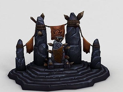 现代妆台妆凳 WOW魔兽场景道具
