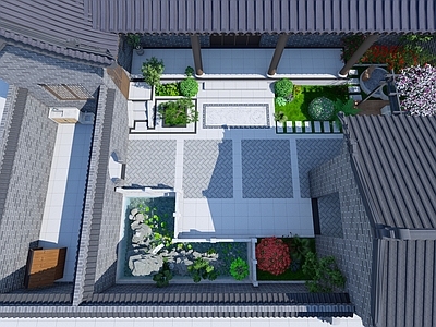 现代乡村庭院 中式庭院 庭院景观 中式建筑