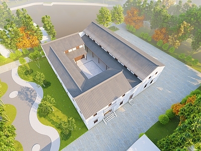 中式古建筑 现在中式四合院 苏州历史古建筑 四合院