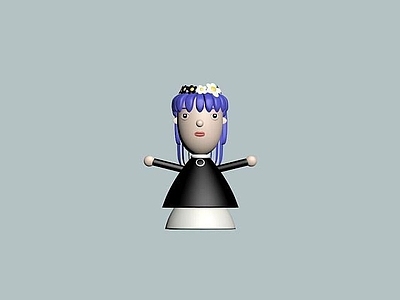 现代娱乐器材 紫发女孩泥塑玩具