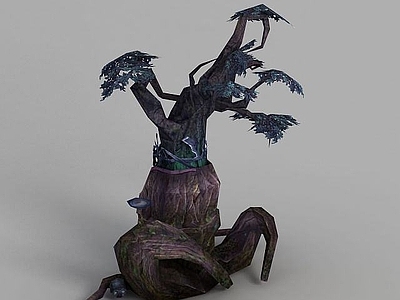 现代办公大厅 魔兽世界游戏场景树木装饰