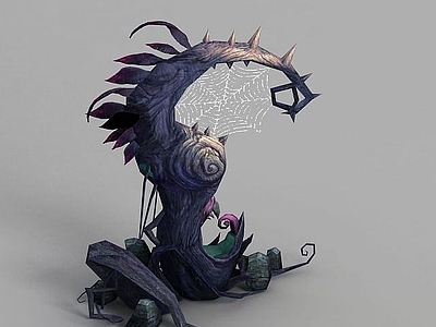 现代办公大厅 魔兽世界蜘蛛网树木装饰