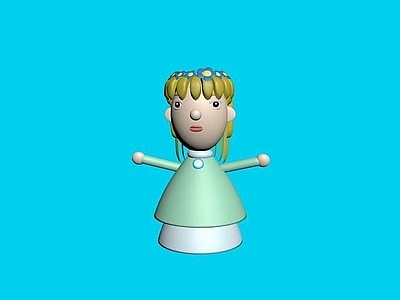 现代公用器材 黄发女孩泥塑