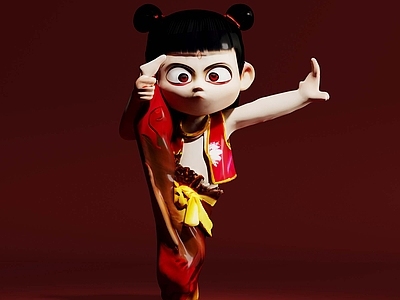 现代摆件组合 哪吒 人形雕塑