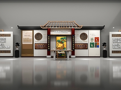 新中式博物馆 中式文化展墙 博物馆展墙 仿古 展厅展墙 非遗文化