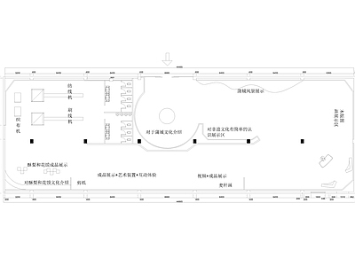 新中式简约博物馆 展厅 扎染 少数民族展厅 织布机展厅 布料展厅 施工图