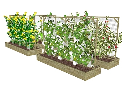 现代屋顶花园 蔬果种植架 花园种植区