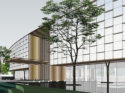 现代轻奢小区建筑 示范区 售楼处 小区出入口 办公楼 文化展示中心