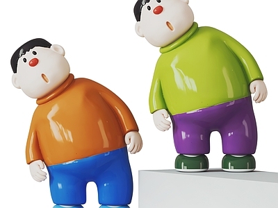 玩具 现代公仔 胖虎 潮玩手办公仔 哆啦A梦技安 卡通儿童玩具