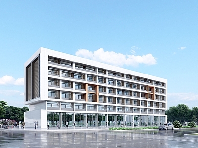 现代学校建筑 教学楼学校 学校综合楼 办公楼