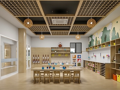 现代幼儿园 幼儿园美工室 美术室