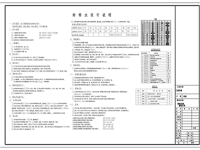 现代设计说明 自建别墅给排水 施工图
