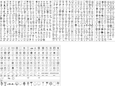 现代综合植物图库 常用园林植物苗木 施工图