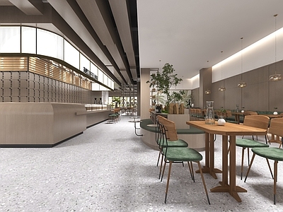现代咖啡厅 奶茶店 休闲桌椅 餐桌餐椅