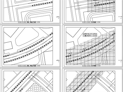 现代道路绿化 道路景 施工图