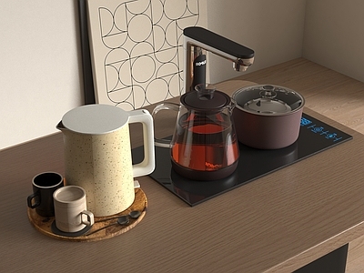 家用电器组合 其他电器 现代电热水壶 水杯 电水壶