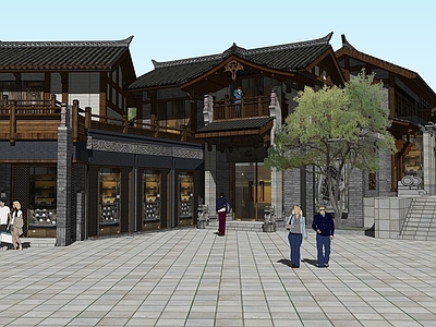 中式新中式牌坊牌楼 建筑